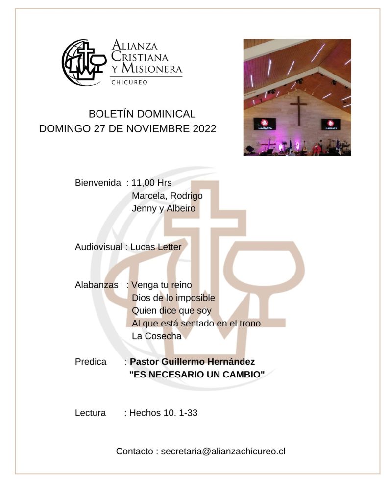 Boletín Dominical 27-11-2022