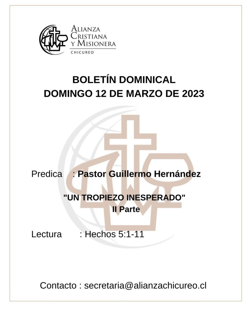Boletín Dominical 12-03-2023